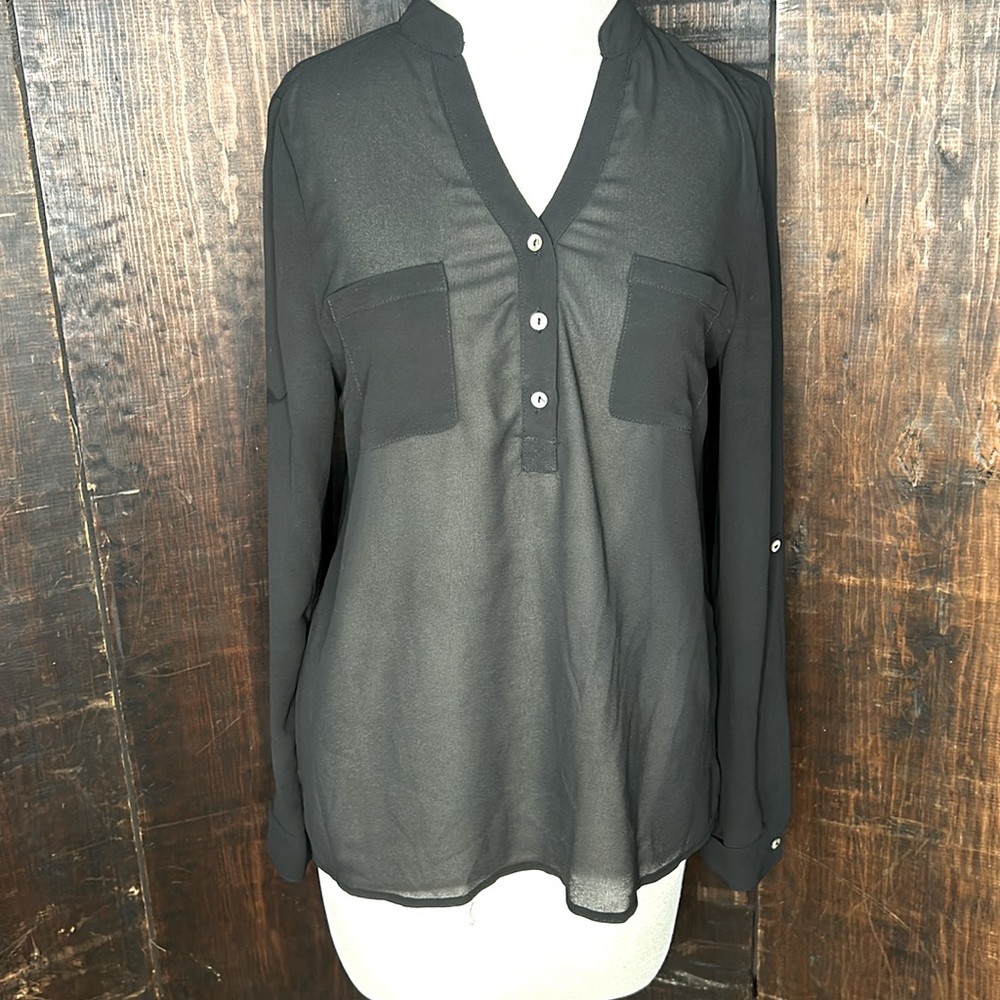 Black long sleeve blouse